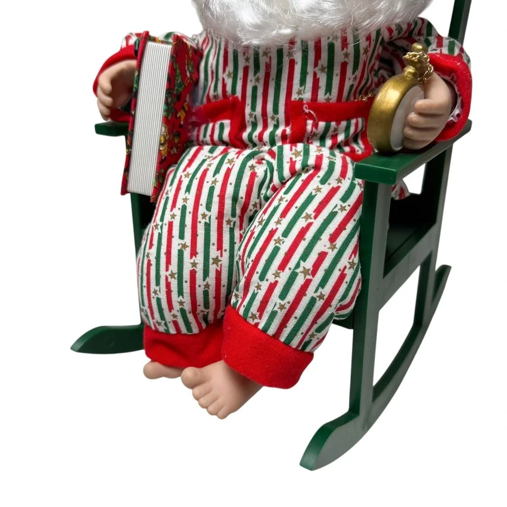 Snoring Santa Claus Pajamas Rocking Chair 12